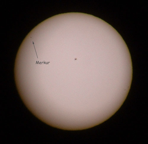 水星日面通過の様子