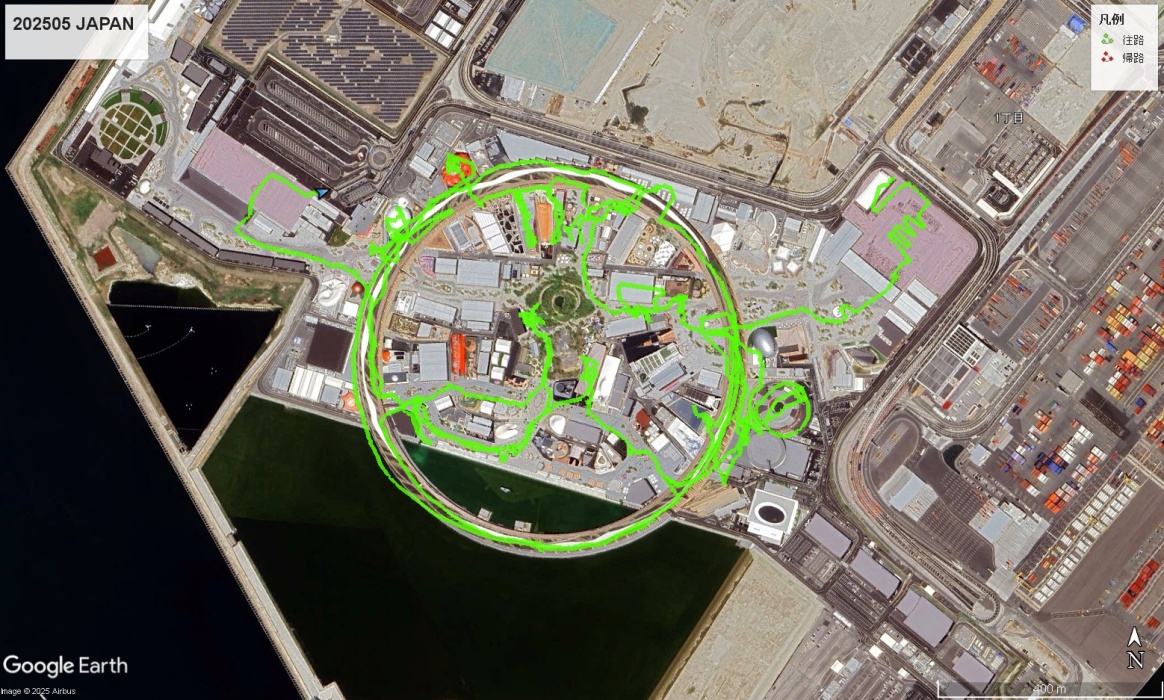 今日のルート。13時間30分、徒歩13.3km、25000歩。